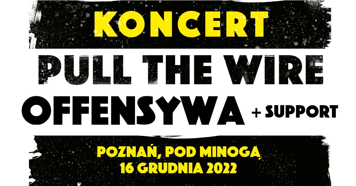 Baner promujący wydarzenie z nazwami zespołów.