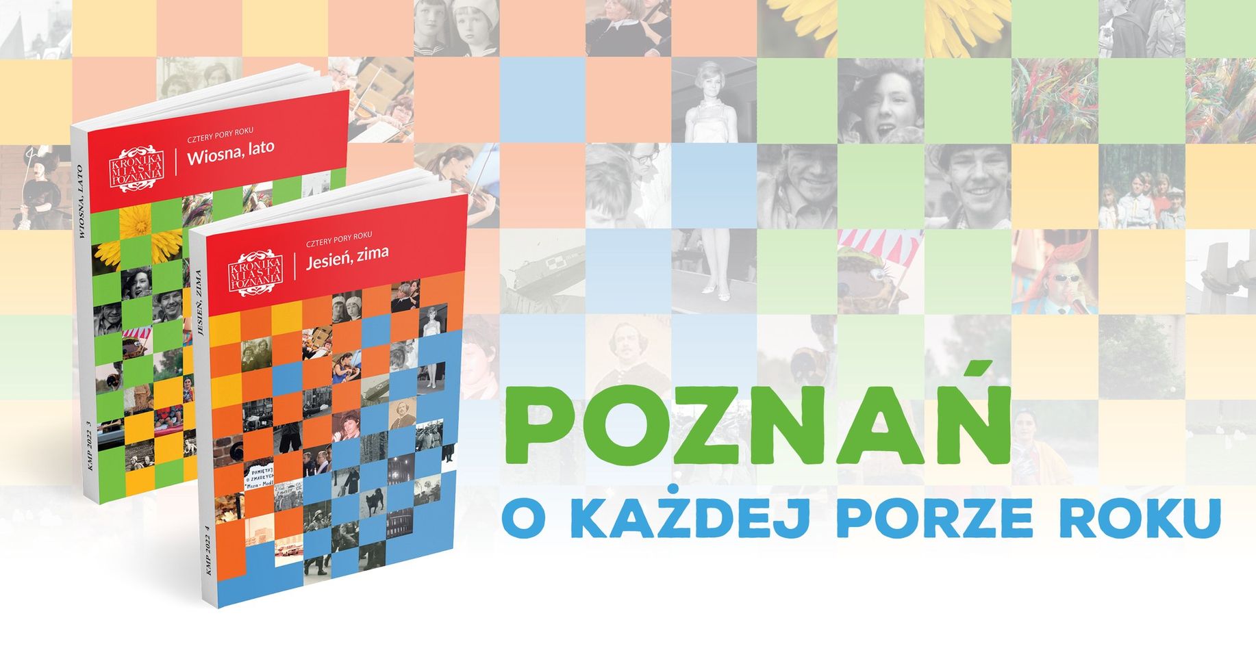 Baner promujący wydarzenie. Zdjęcie okładek obu kronik.