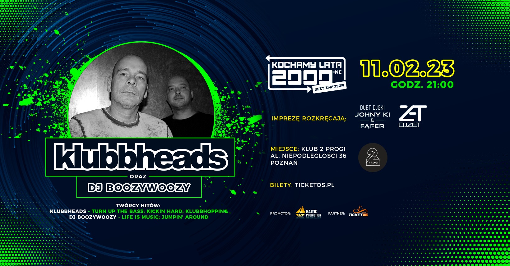 Baner promujący wydarzenie. Nazwa wydarzenia i zdjęcie artystów.