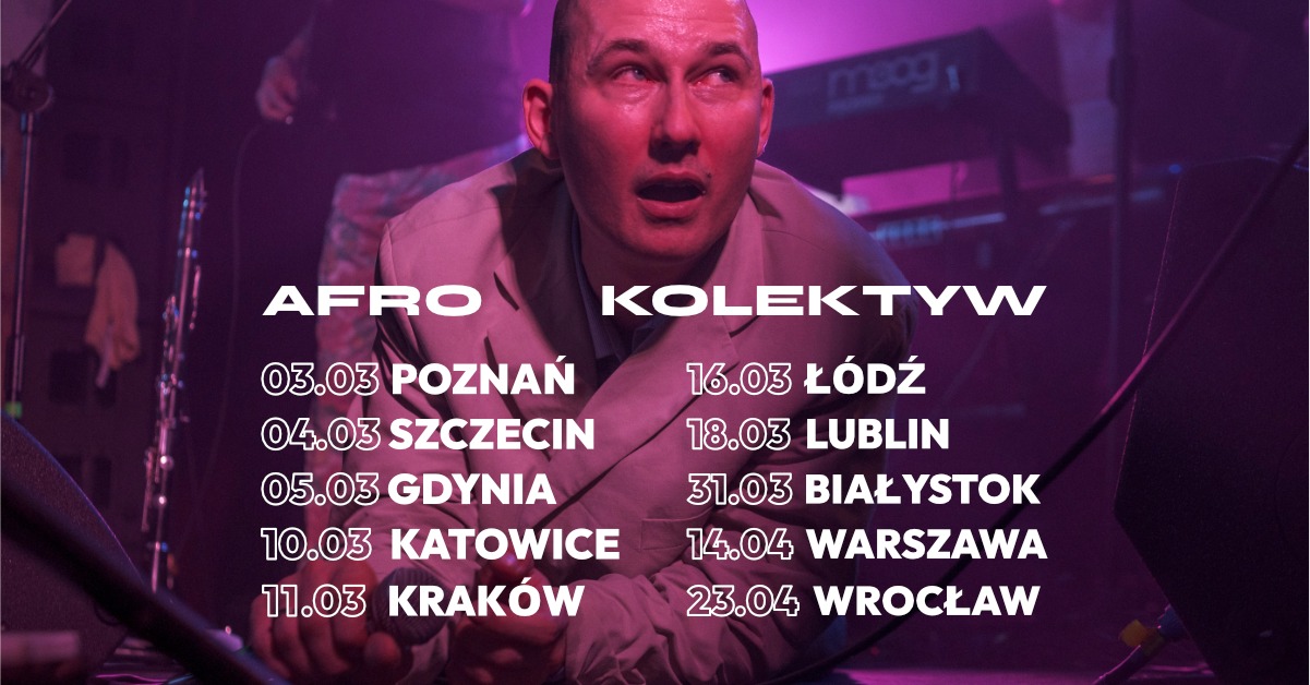 Baner promujący wydarzenie. Nazwa wydarzenia i zdjęcie artysty.