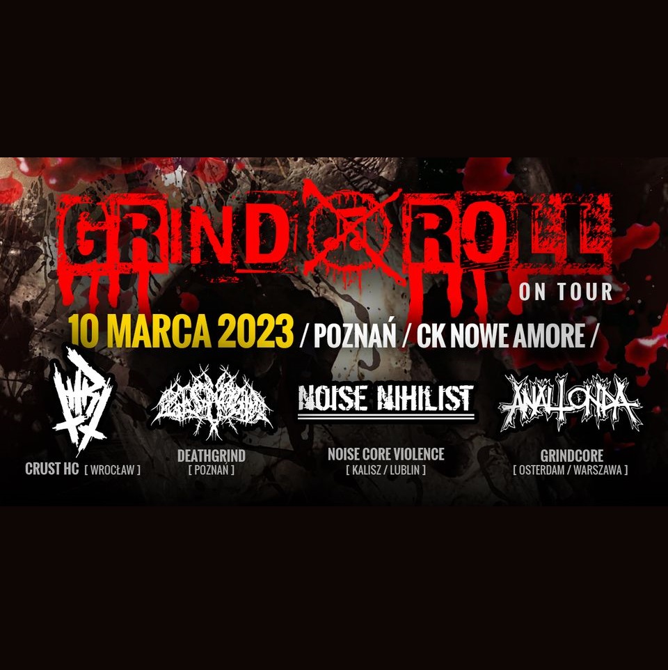 Baner promujący wydarzenie. Nazwa wydarzenia i lista artystów.