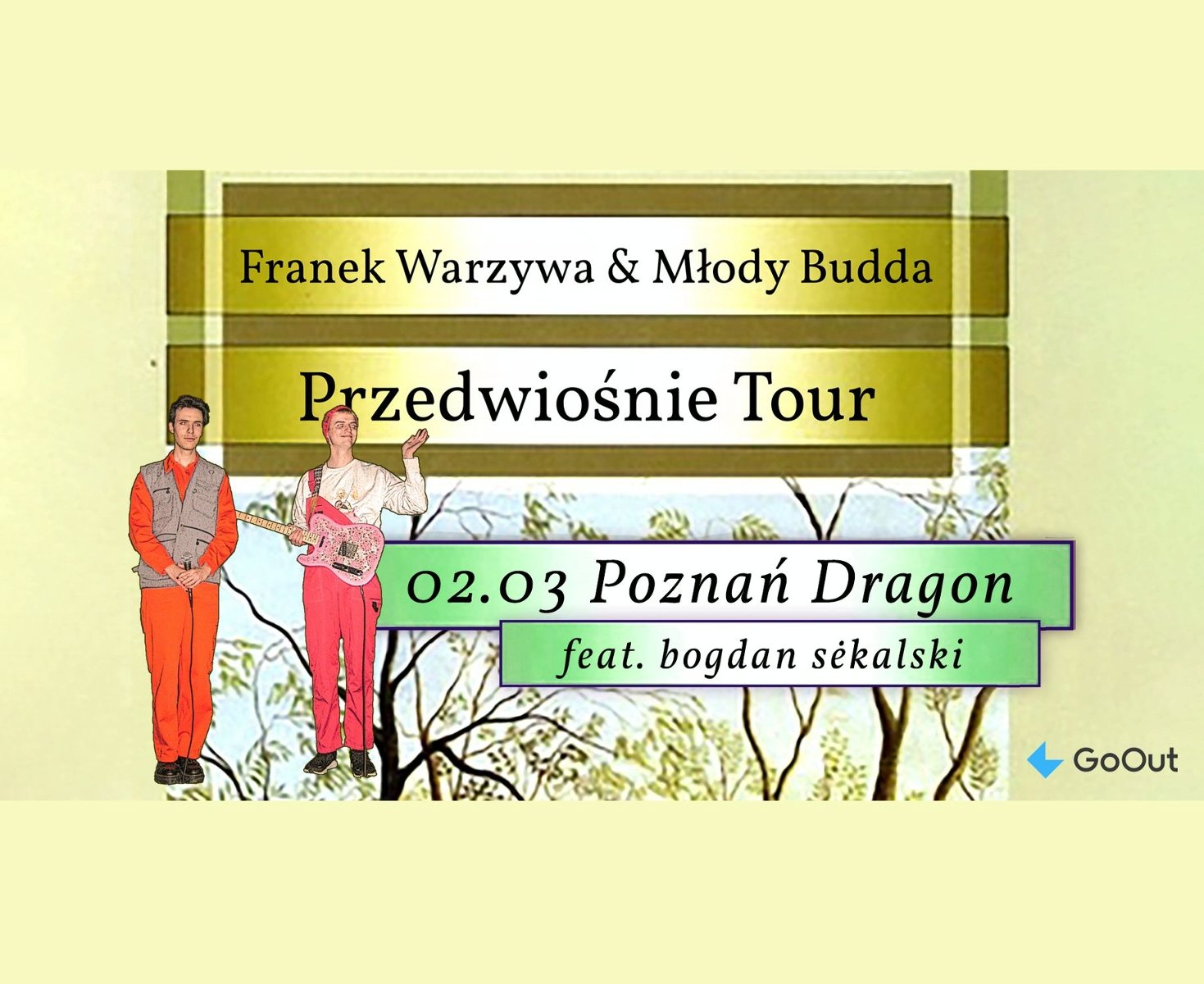 Baner promujący wydarzenie. Nazwa wydarzenia i zdjęcie artystów.