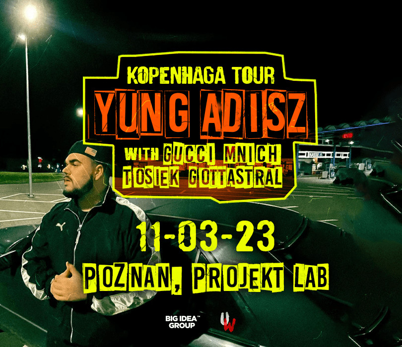 Baner promujący wydarzenie. Nazwa wydarzenia i zdjęcie artysty.