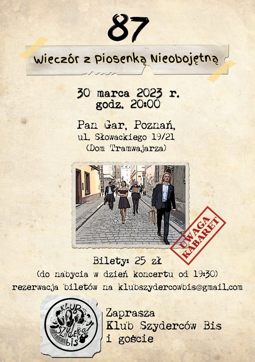 Baner promujący wydarzenie. Nazwa wydarzenia i zdjęcie artystów.