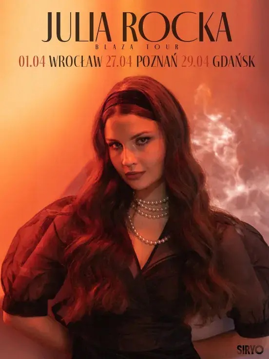 Baner promujący wydarzenie. Nazwa wydarzenia i zdjęcie artystki.