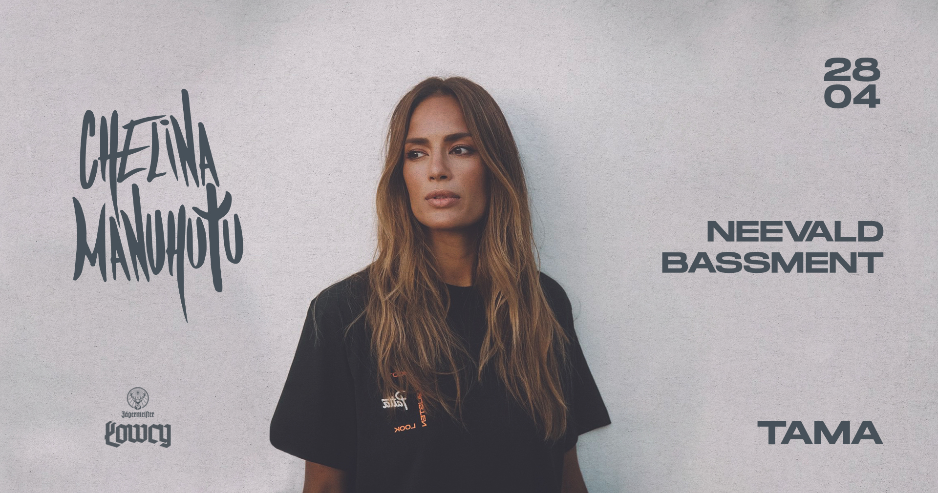 Baner promujący wydarzenie. Nazwa wydarzenia i zdjęcie artystki.