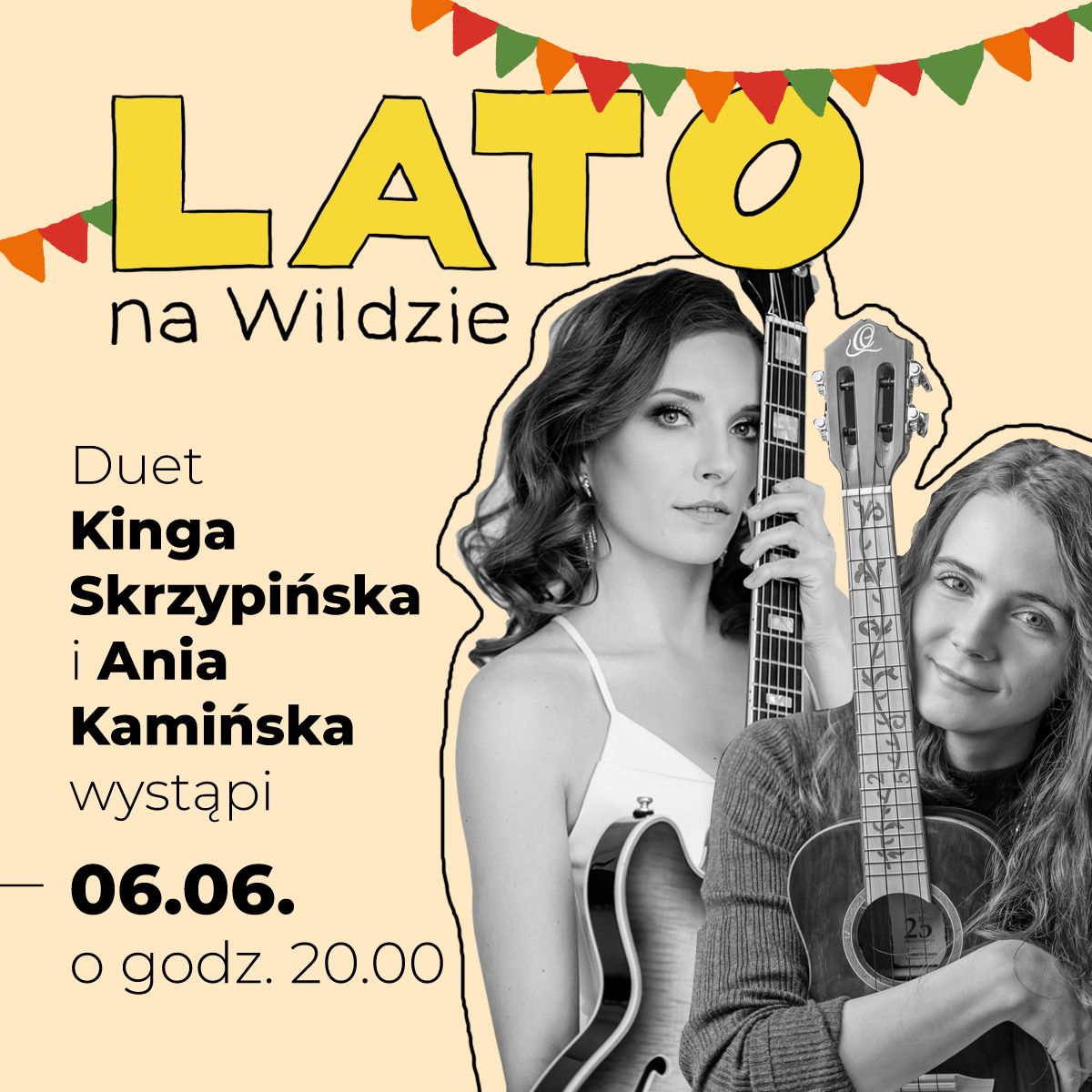 Baner promujący wydarzenie. Nazwa wydarzenia i zdjęcie artystek.