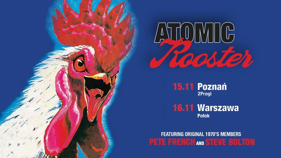 Baner promujący wydarzenie. Nazwa wydarzenia i data. Rysunek koguta.