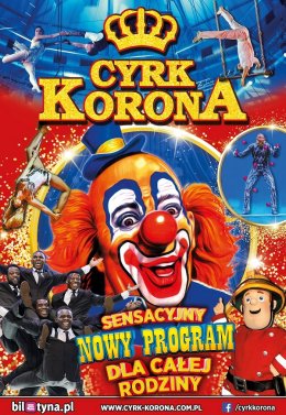 Baner promujący wydarzenie. Nazwa wydarzenia. Clown.