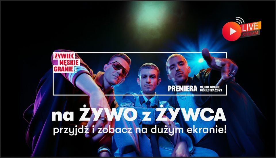 Baner promujący wydarzenie. Nazwa wydarzenia i zdjęcie artystów.