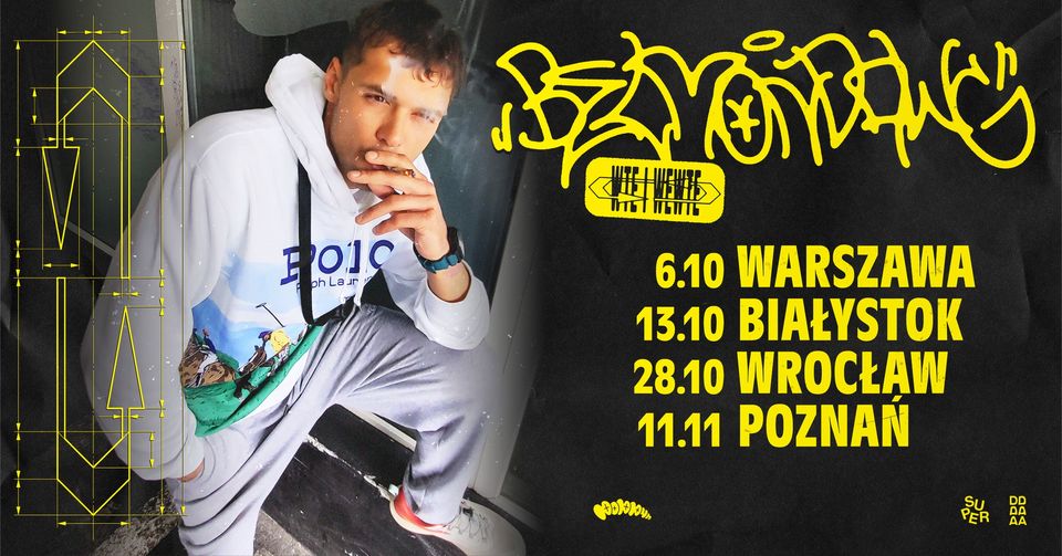 Baner promujący wydarzenie. Nazwa wydarzenia i zdjęcie artysty.