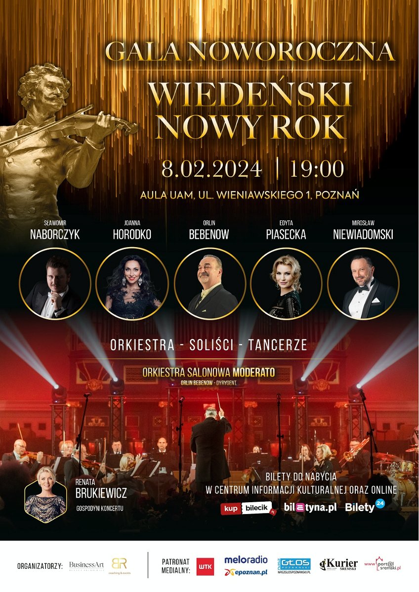 Baner promujący wydarzenie. Nazwa wydarzenia i zdjęcie artystów.