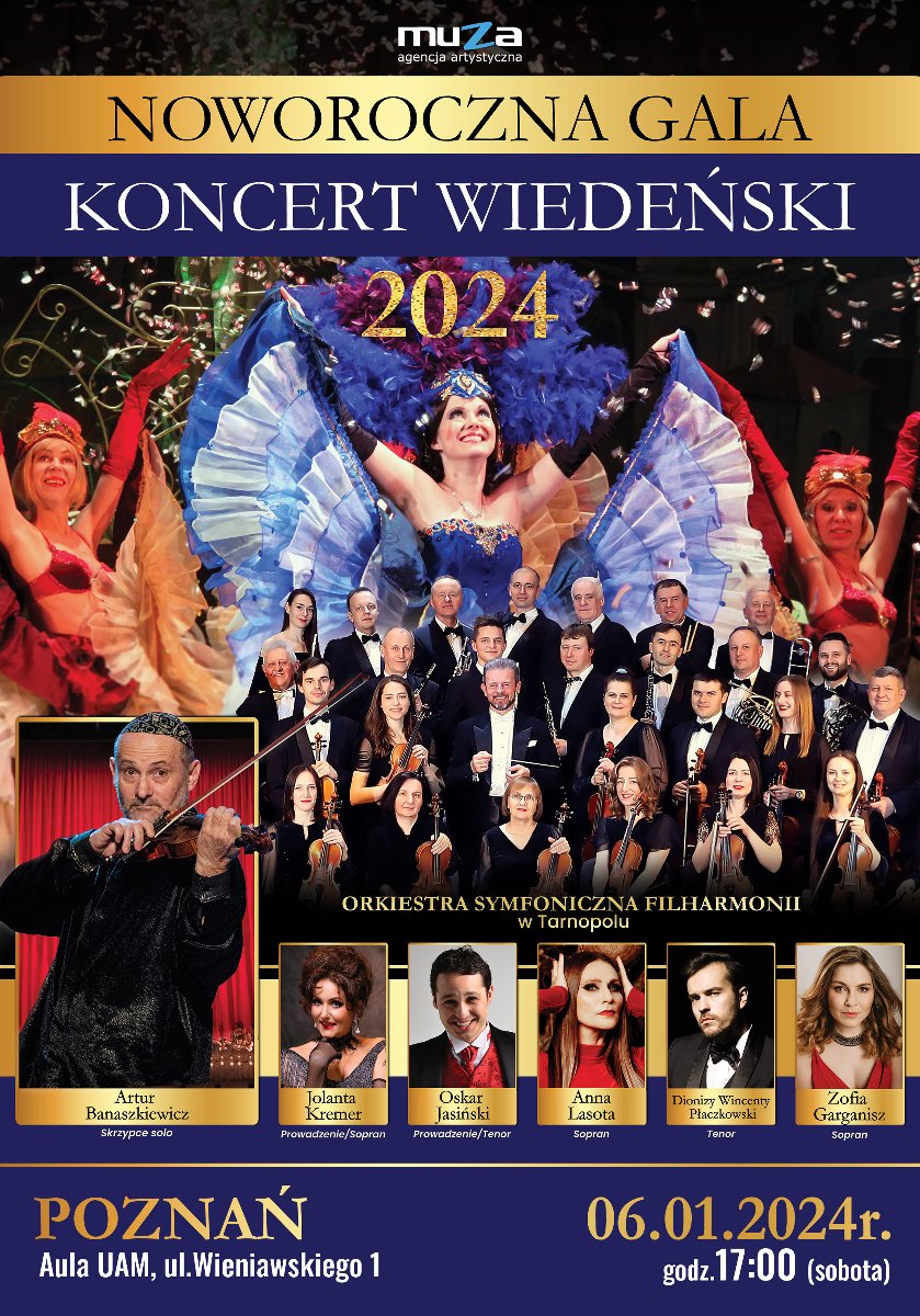 Baner promujący wydarzenie. Nazwa wydarzenia i zdjęcie artystów.