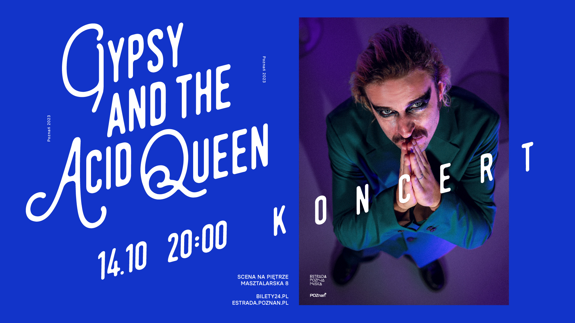 Baner promujący wydarzenie. Nazwa wydarzenia i zdjęcie artysty.