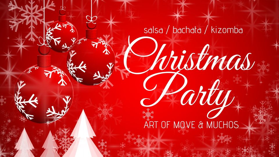 Baner promujący wydarzenie. Na czerwonym tle biała nazwa wydarzenia. Obok czerwone bombki w białe gwiazdki.