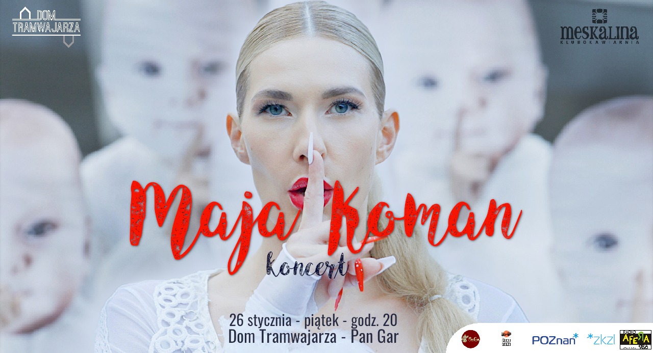 Baner promujący wydarzenie. Nazwa wydarzenia, data i zdjęcie Artystki.
