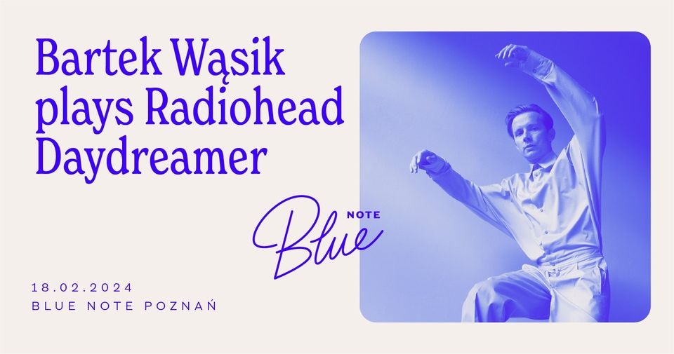 Baner promujący wydarzenie. Nazwa wydarzenia i zdjęcie artysty.