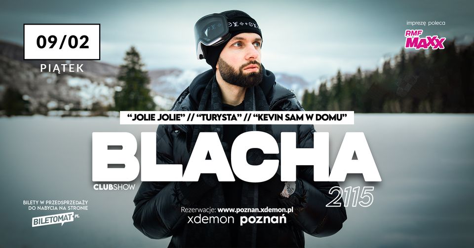 Baner promujący wydarzenie. Nazwa wydarzenia i zdjęcie artysty.