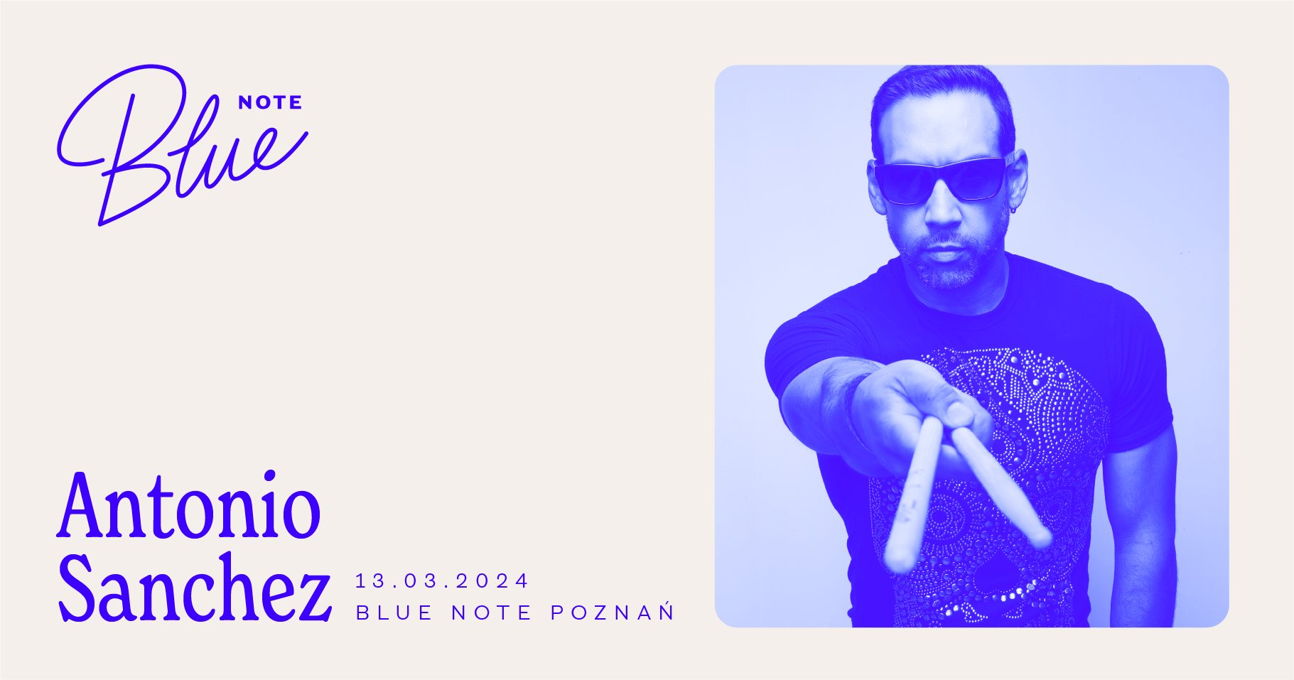 Baner promujący wydarzenie. Nazwa wydarzenia i zdjęcie artysty.