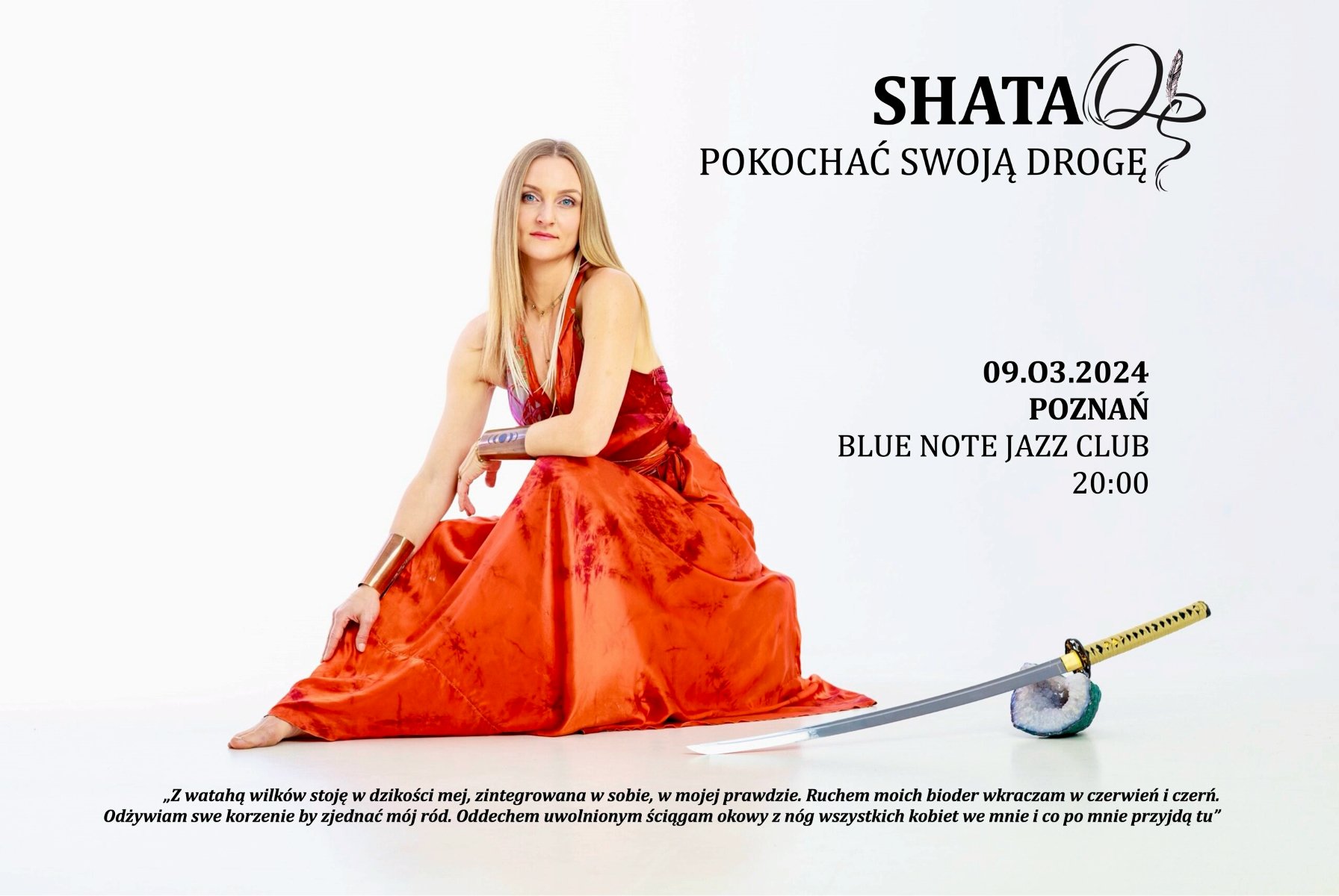 Baner promujący wydarzenie. Nazwa wydarzenia i zdjęcie artystki.