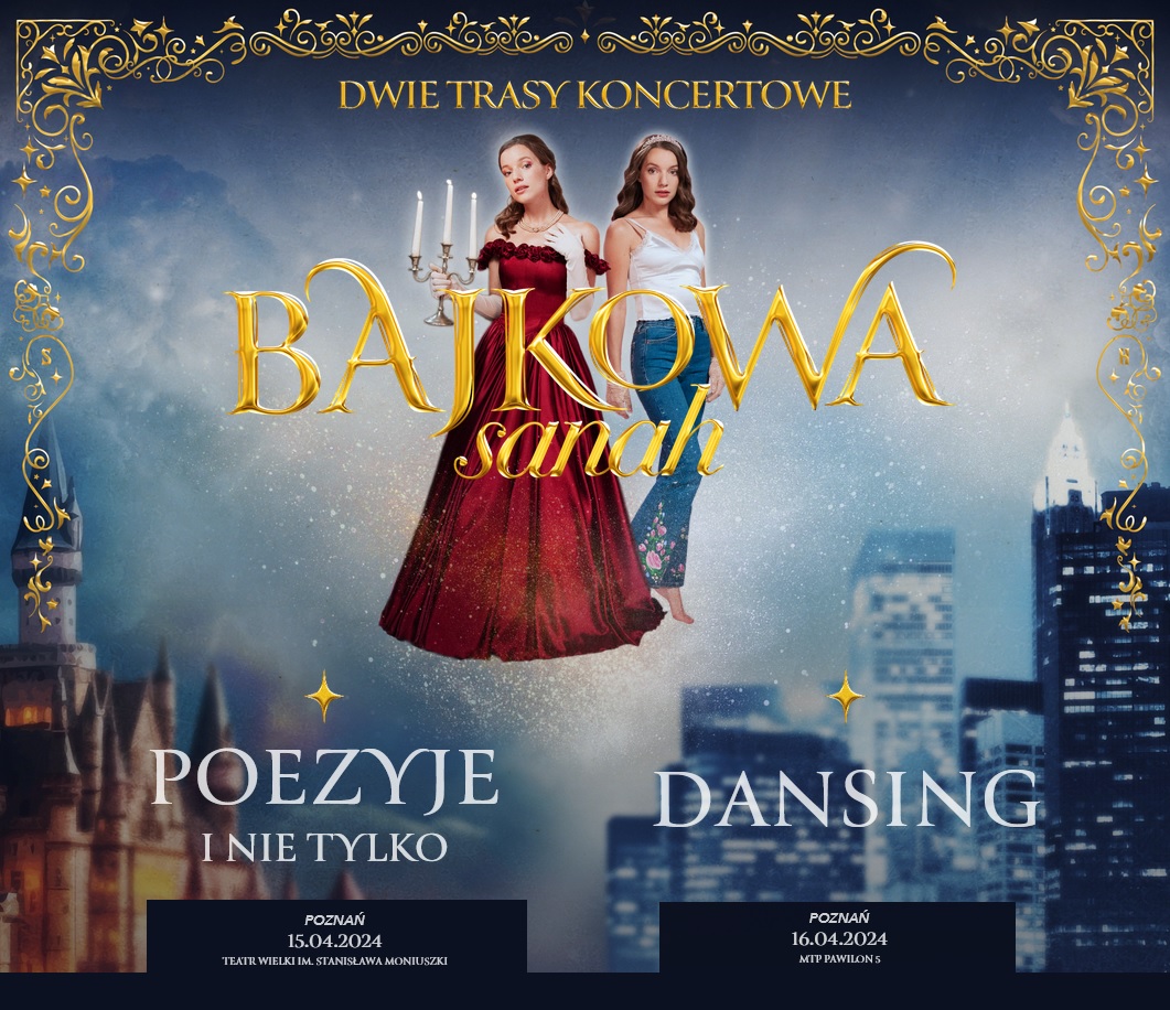 Baner promujący wydarzenie. Nazwa wydarzenia i zdjęcie artystki.