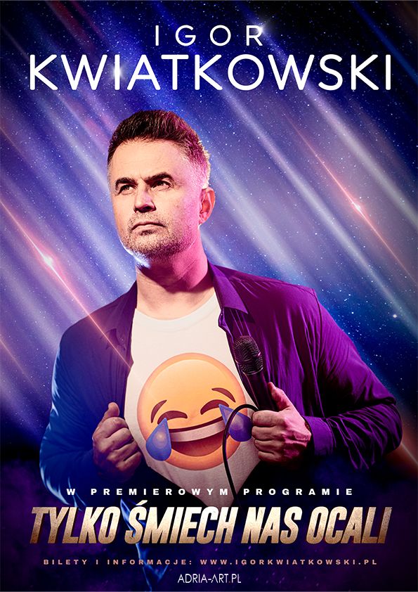 Baner promujący wydarzenie. Nazwa wydarzenia i zdjęcie artysty.