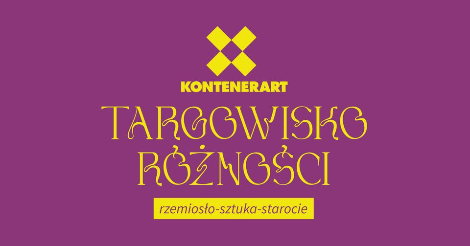Baner promujący wydarzenie. Nazwa wydarzenia żółtymi literami na różowym tle.