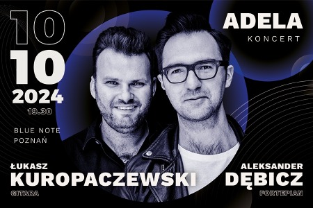 Baner promujący wydarzenie. Nazwa wydarzenia, data i zdjęcie Artystów.
