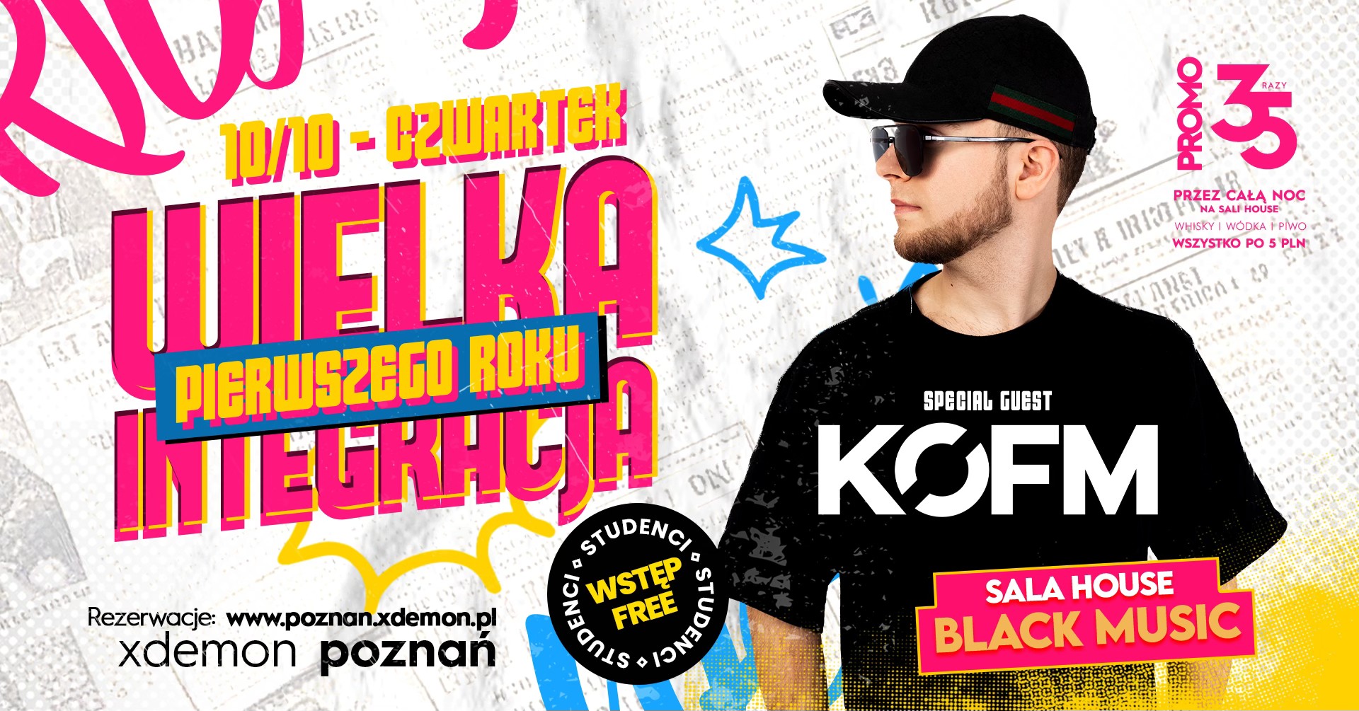 Baner promujący wydarzenie. Nazwa wydarzenia, data i zdjęcie Artysty.