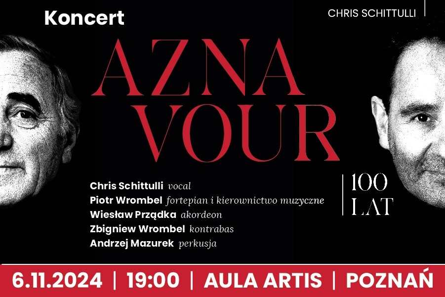 Baner promujący wydarzenie. Nazwa wydarzenia i zdjęcie artysty.