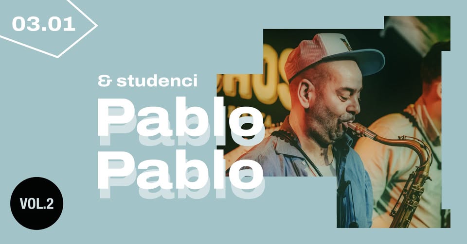 Baner promujący wydarzenie. Nazwa wydarzenia i zdjęcie artysty.