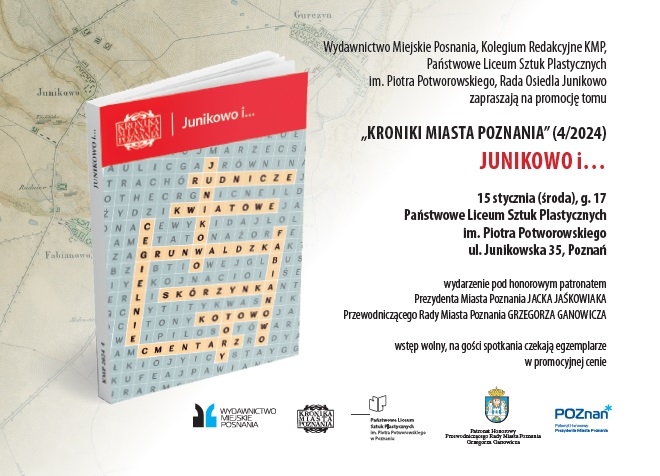 Okładka książki oraz zaproszenie z miejscem i nazwą wydarzenia.