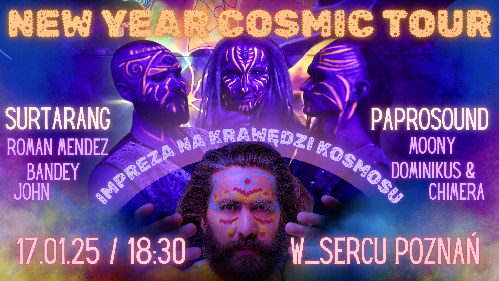 Baner promujący wydarzenie. Nazwa wydarzenia, data i zdjęcie Artysty.