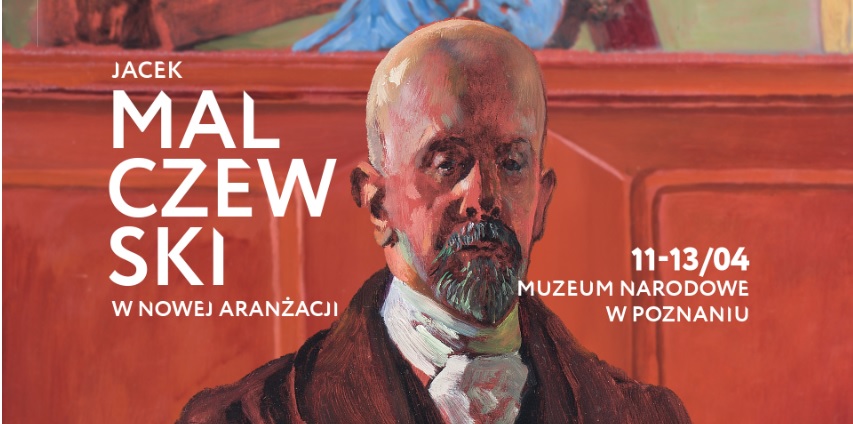 Baner promujący wydarzenie. Nazwa wydarzenia i data. Na tle obrazu z autroportretem Malczewskiego.