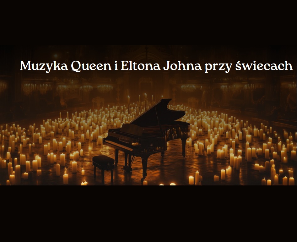 Baner promujący wydarzenie. Nazwa wydarzenia i zdjęcie z wielona świecami.