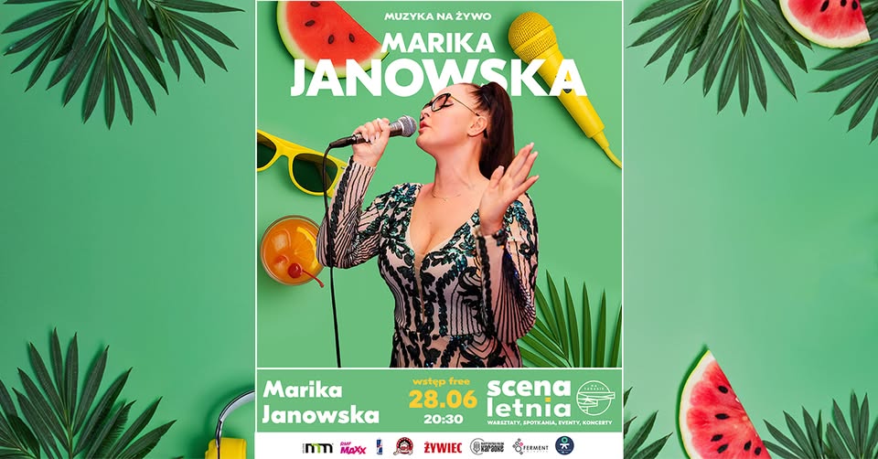 Baner promujący wydarzenie. Nazwa wydarzenia, data i zdjęcie Artystki.