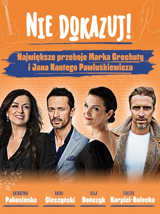 Baner promujący wydarzenie. Nazwa wydarzenia i zdjęcie artystów.