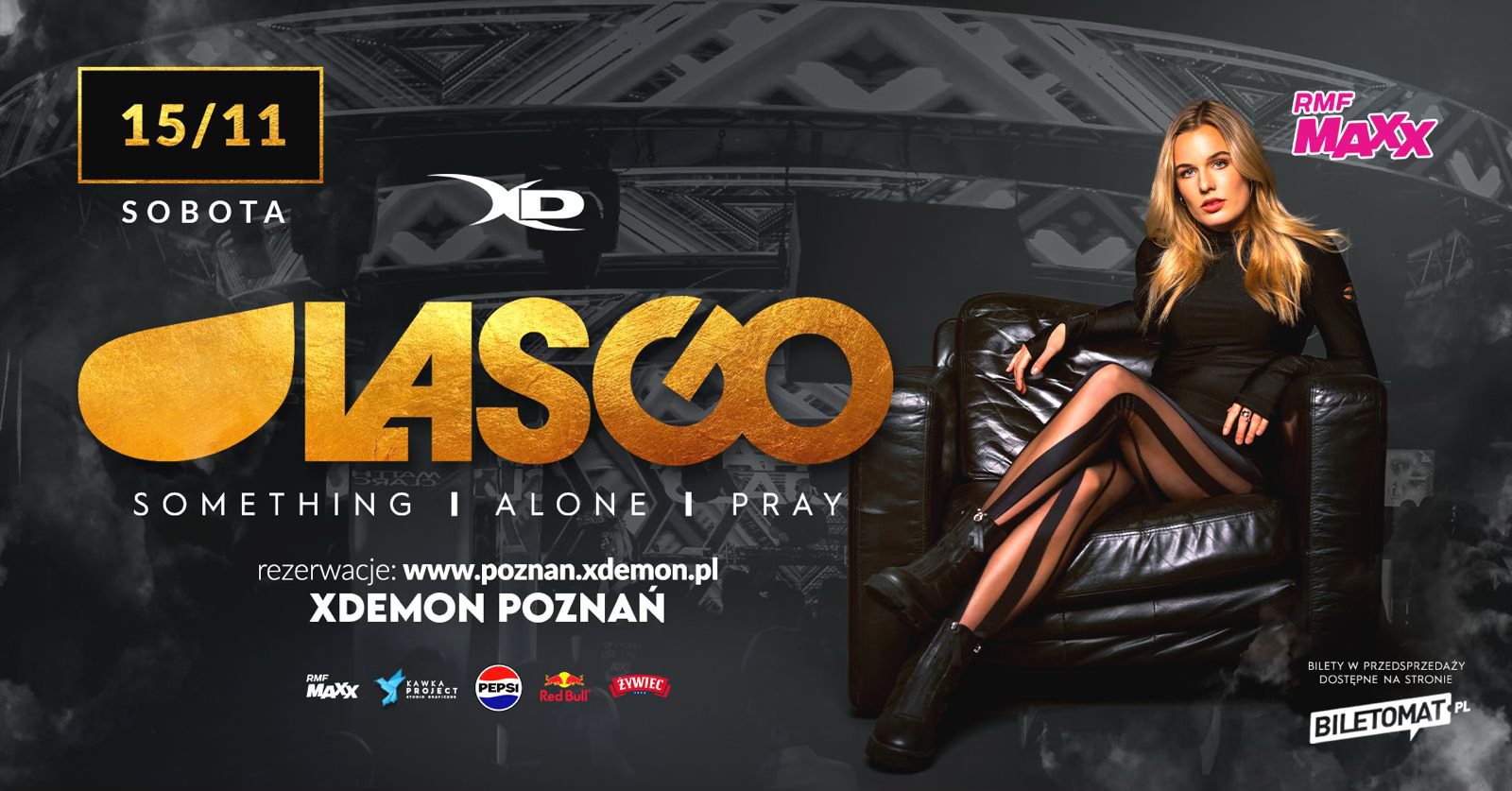 Baner promujący wydarzenie. Nazwa wydarzenia, data i zdjęcie Artystki.