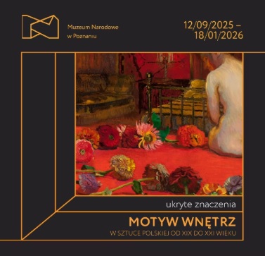 Baner promujący wydarzenie. Nazwa wydarzenia i data. W tle jeden z obrazów z wystawy. Identyfikacja wizualna wystawy Piotr Marzol