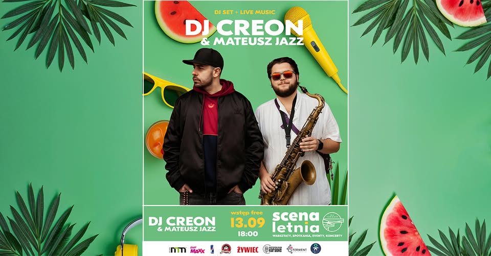 Baner promujący wydarzenie. Nazwa wydarzenia, data i zdjęcie Artystów.