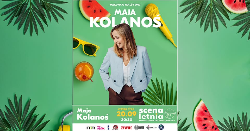 Baner promujący wydarzenie. Nazwa wydarzenia, data i zdjęcie Artystki.