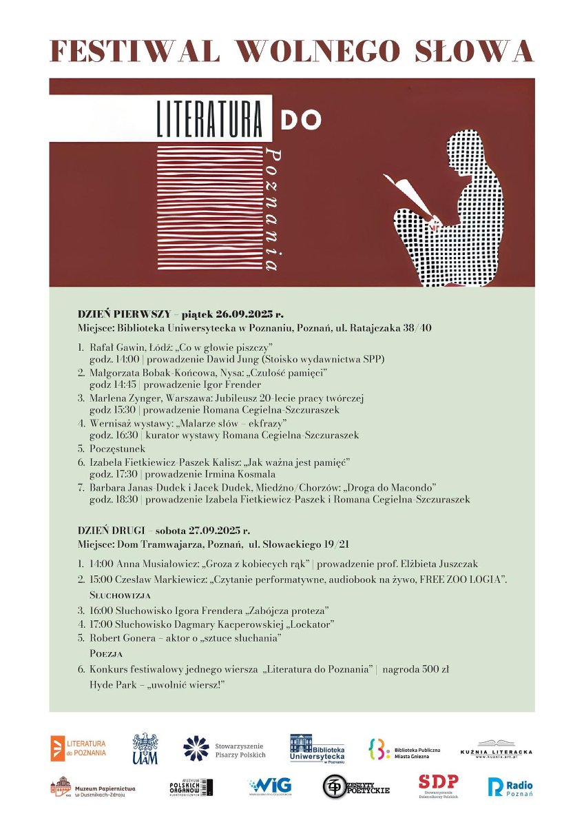 Baner promujący wydarzenie. Nazwa i lista wydarzeń w ramach festiwalu.