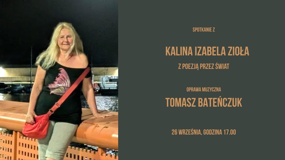 Baner promujący wydarzenie. Nazwa wydarzenia, data i zdjęcie Artystki.