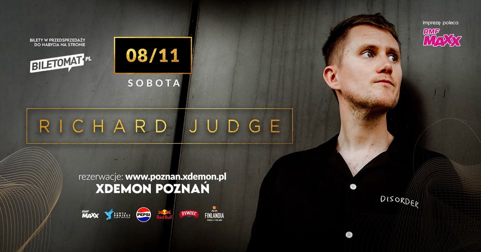 Baner promujący wydarzenie. Nazwa wydarzenia, data i zdjęcie Artysty.