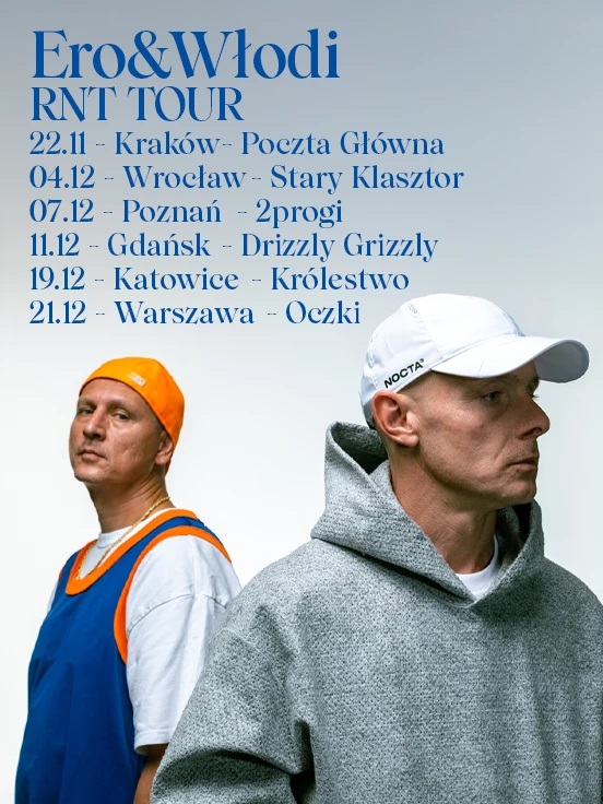 Baner promujący wydarzenie. Nazwa wydarzenia i zdjęcie artystów.