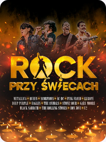 Baner z nazwą wydarzenia. Zdjęcie osób artystycznych.