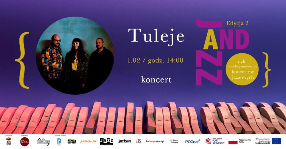 Baner promujący wydarzenie. Nazwa wydarzeania i zdjęcie osób artystycznych.