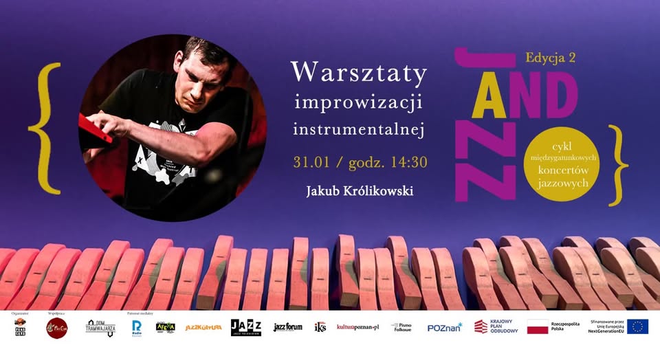 Baner promujący wydarzenie. Nazwa wydarzeania i zdjęcie osoby artystycznej.