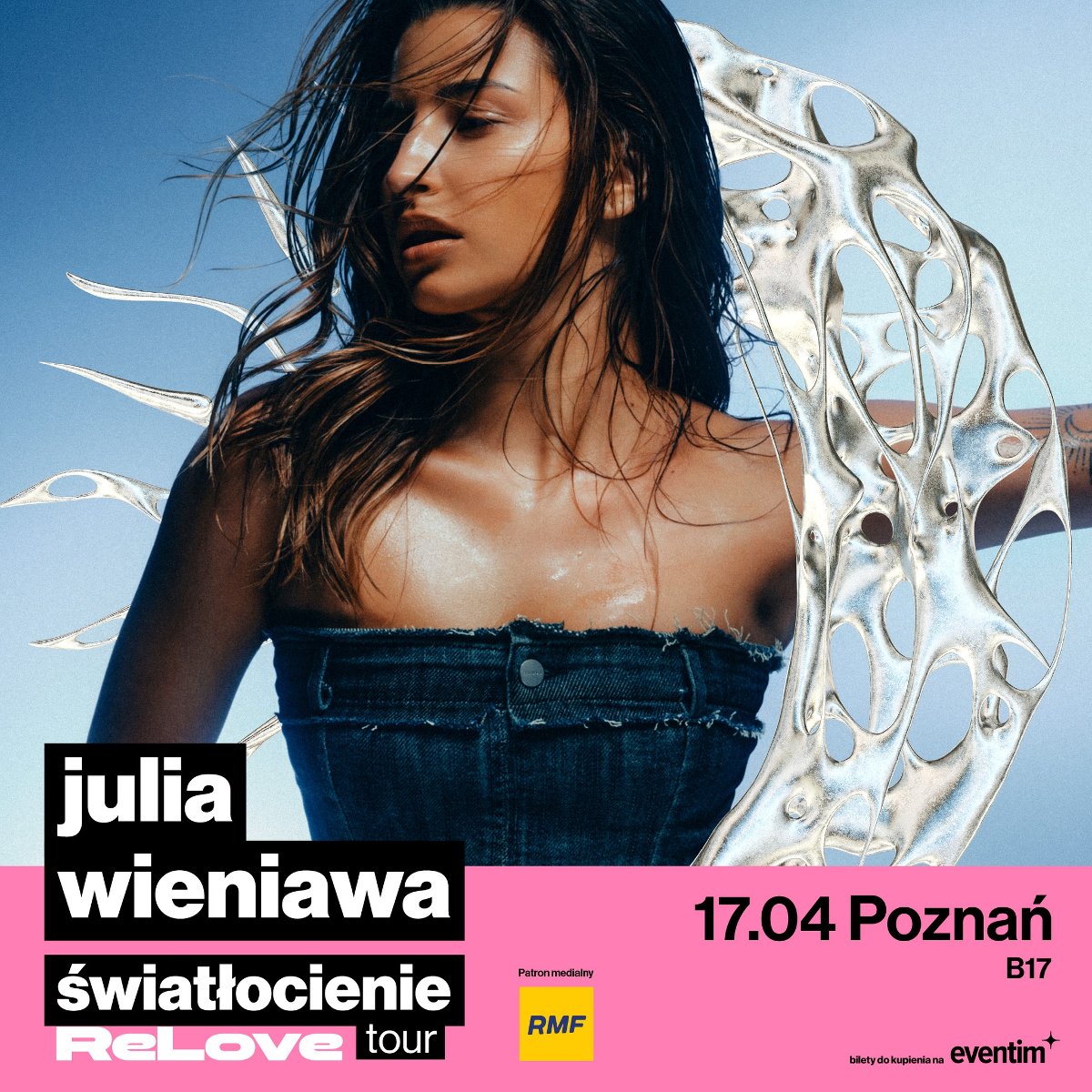 Baner promujący wydarzenie. Nazwa wydarzeania i zdjęcie osoby artystycznej.