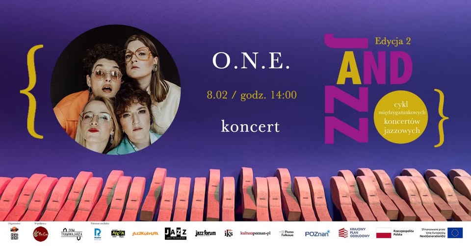 Baner promujący wydarzenie. Nazwa wydarzeania i zdjęcie osób artystycznych.